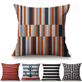 

Nordic Geometrics Yellow Black Blue Red Stripes Decorative Throw Pillow Cover Fashion Concise Car Pillowcase Sofa Cushion Cover