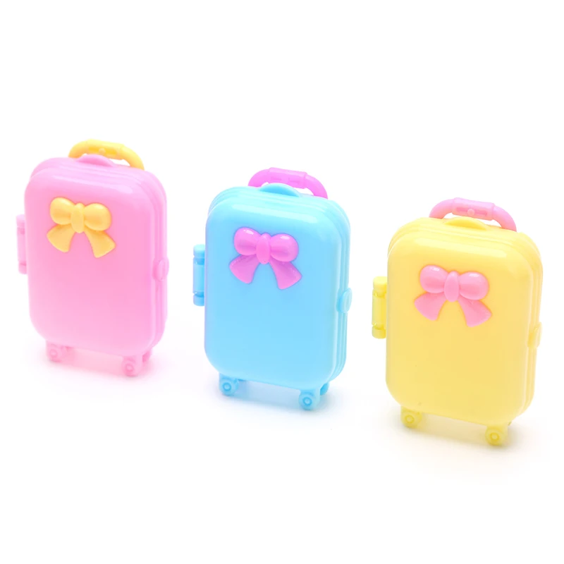 

1PC Dollhouse Trolley Case Plastic Mini Dolls Handbag Decor Jewellery Box