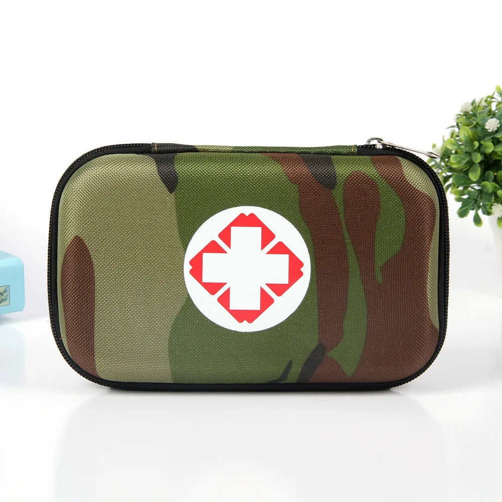 Новая глянцевая белая виниловая портативный эва аптечка автомобиля Аварийная медицинская сумка бытовая маленькая коробка - Цвет: Армейский зеленый