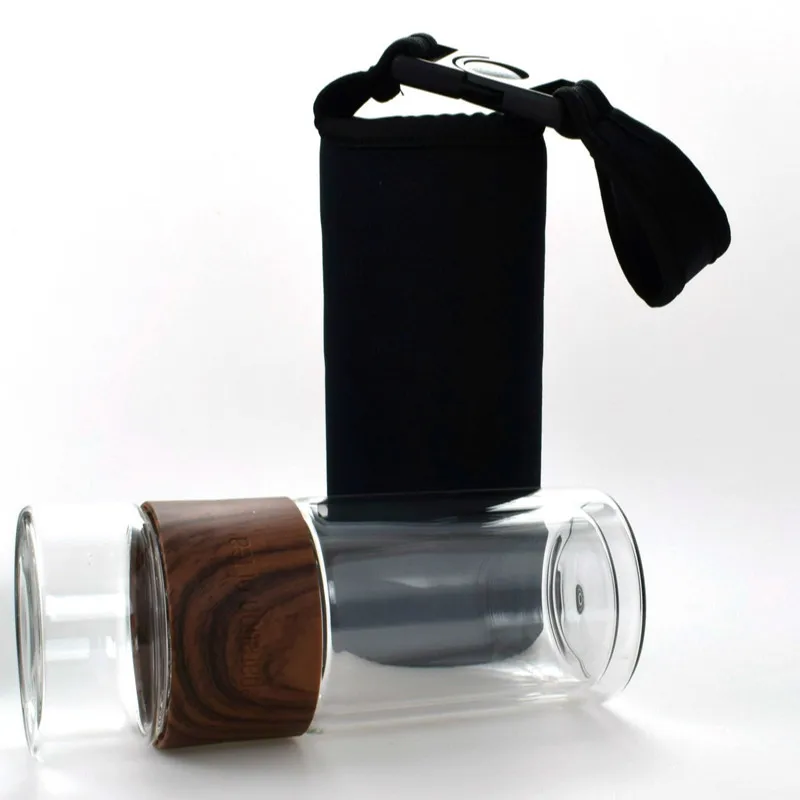 230ml Glass Water Bottle With Bag High Borosilicate Double layer Tea Infuser Tumbler Drinkware Smart Bottles | Дом и сад