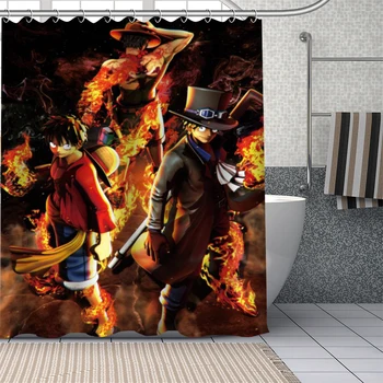 

Waterproof Shower Curtain for Bathroom ONE PIECE Print Bathroom Gadgets Bathtub Curtains Bathroom Curtain 12 Pcs Hooks SC1017