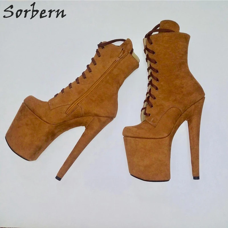 Sorbern/фуксия; сапоги до середины икры на платформе; Женская Осенняя обувь; 20 см; Высокий каблук; дизайнерские сутулящиеся сапоги на молнии внутри