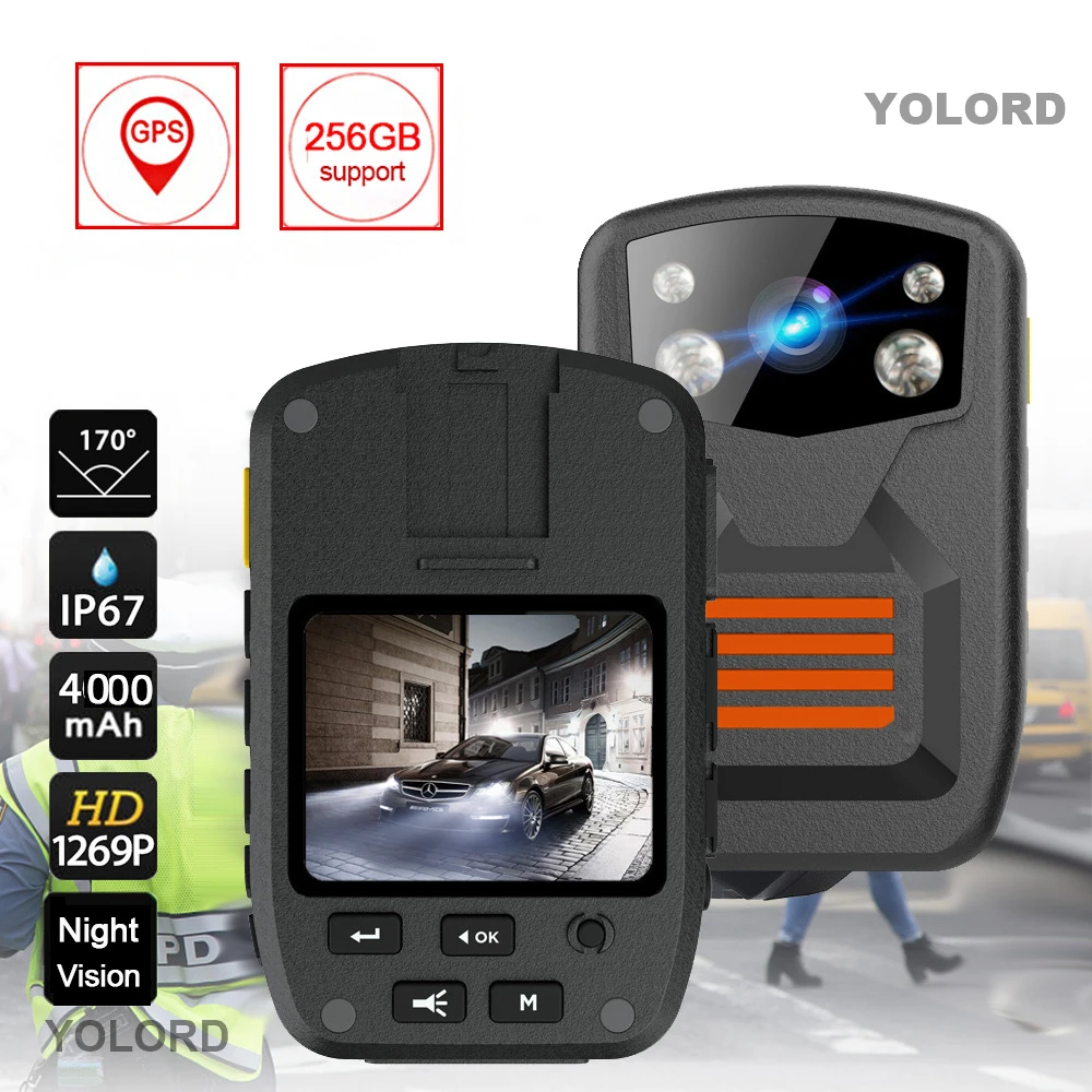 

1296p/1080p 36MP 4000MAH Ultra HD Car Camera GPS DVR Video Voice Recorder Police DV Security Body Worn Cam