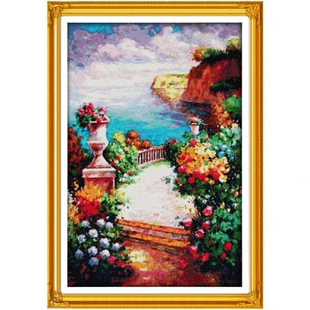 

Beach path among the flowers counted 11CT 14CT DIY kit Chinese wholesale Cross Stitch embroidery needlework Sets home decor