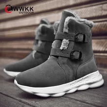 WWKK Брендовые мужские зимние ботинки теплые супер мужские высококачественные водонепроницаемые кожаные кроссовки уличные мужские походные ботинки Рабочая обувь