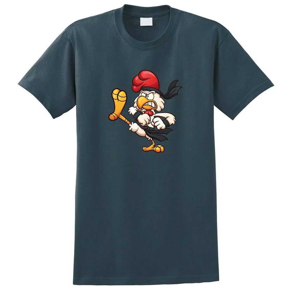 Karate Chicken Kick Print Tops Tee T Shirt SIZES &amp COLORS Birthday Gift T-Shirt | Мужская одежда