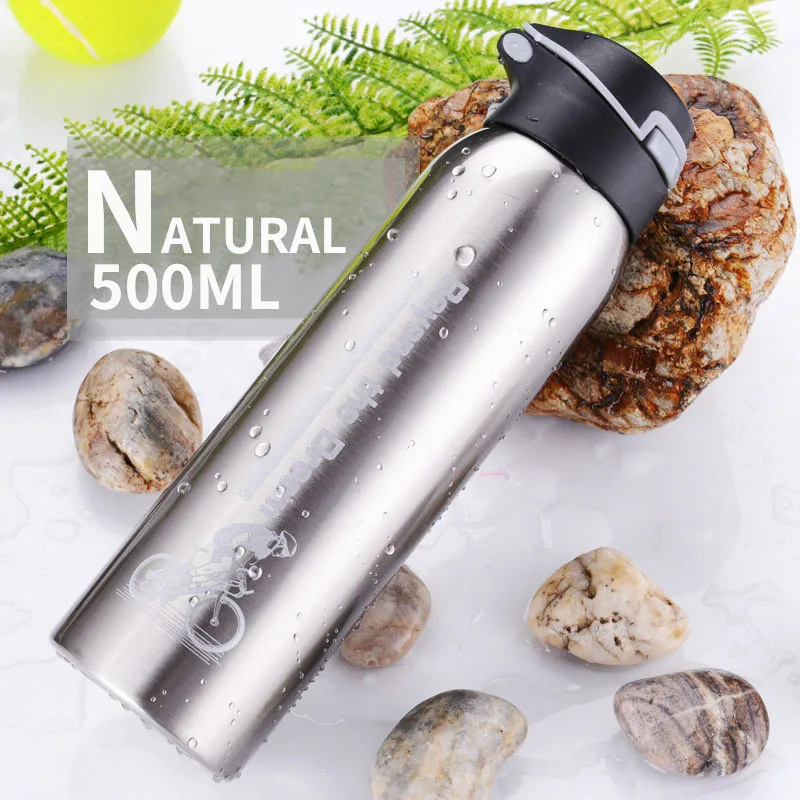 500ML Mountain Bike Riding Drink Bottle Insulated Water Bottle Double Walled Vacuum Bicycle Kettle Stainless Steel Cup Thermos for water bottle bicycle water bottle sports bottle