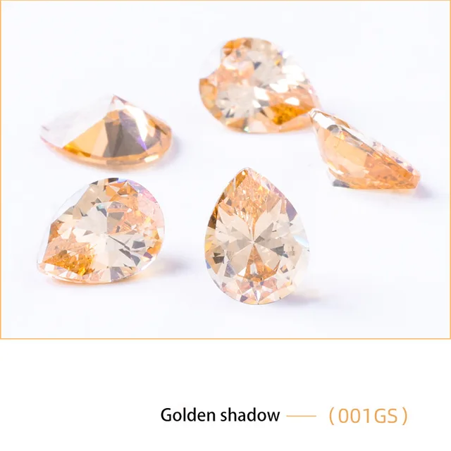 20 Pcs Multi Size AAAAA Zircon Natural Gemstone High Quality Jewelry Zirconia for Earring Necklace Making Accessories for Women Golden shadow