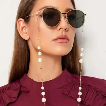 

2020 Trend Chic Fashion Ladies Glasses Chain Metal Sunglasses Chain Casual Pearl Beaded Glasses Chain Women's Neck Chain skyrim
