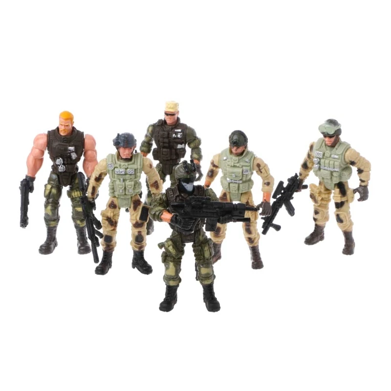 6Pcs/Set Action Figure Army Soldiers Toy with Weapon Military Figures Child Toy 3 6Pcs/Set Action Figure Army Soldiers Toy with Weapon Military Figures Child Toy 3