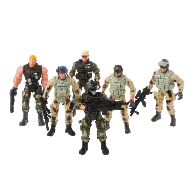 6Pcs/Set Action Figure Army Soldiers Toy with Weapon Military Figures Child Toy 3
