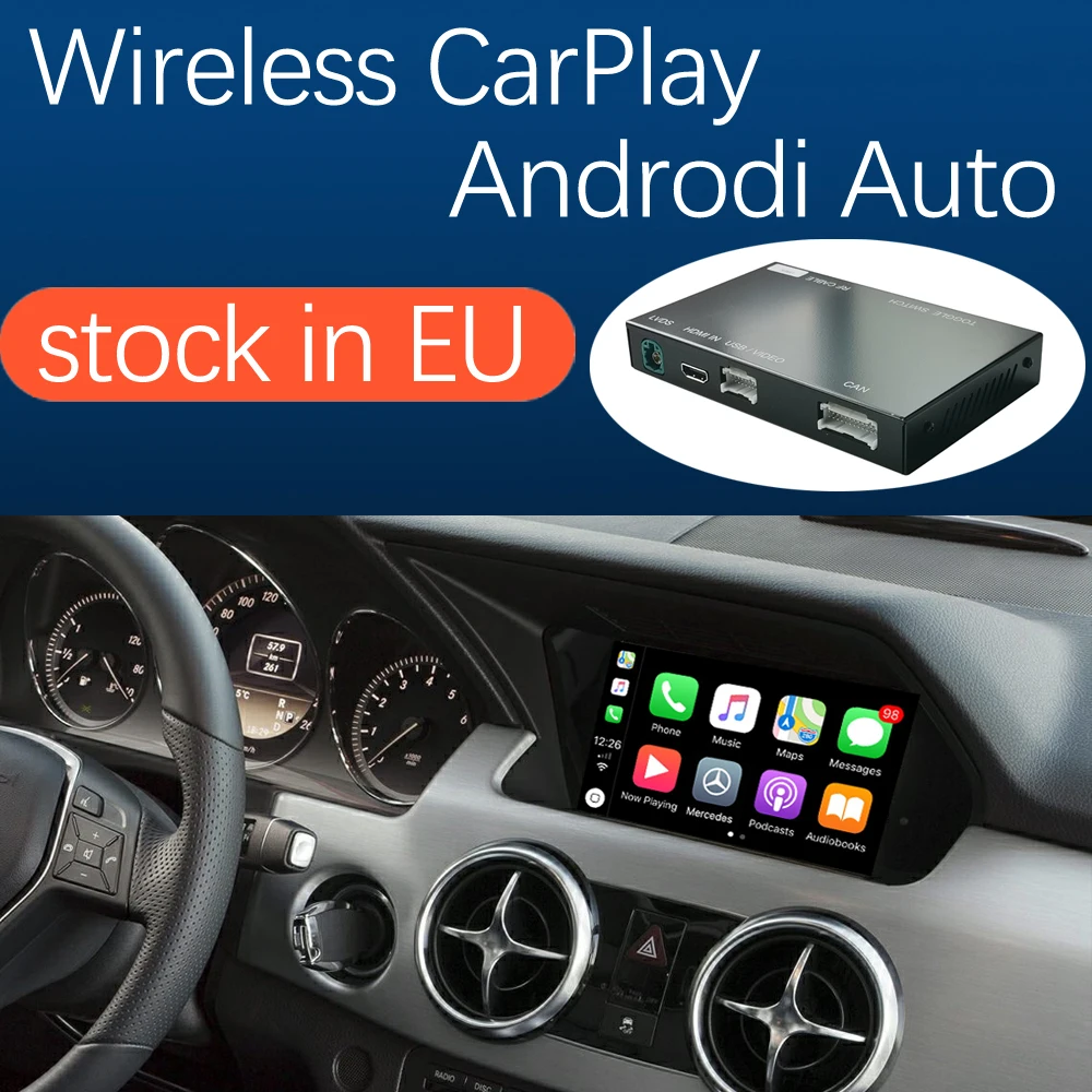 Беспроводной Apple CarPlay Android авто для Mercedes Benz GLK 2013 2015 с функцией воспроизведения