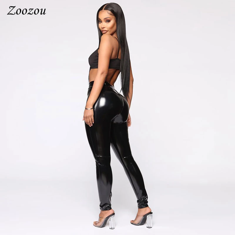 Sexy Latex Pu Leather Pants Leggings 