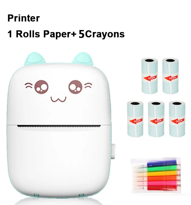 mini printer Mini Pocket Printer Portable Thermal Printing Machine Bluetooth Photo Picture Lable Office Home Mobile Android iOS Phone 58mm mini smartphone photo printer Printers