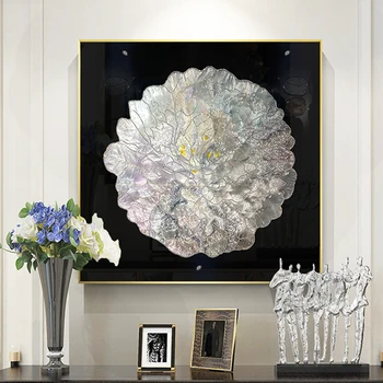 

Handmade enamel decorative painting entrance hall mural restaurant wall painting hotel villa painting custom flower blooming