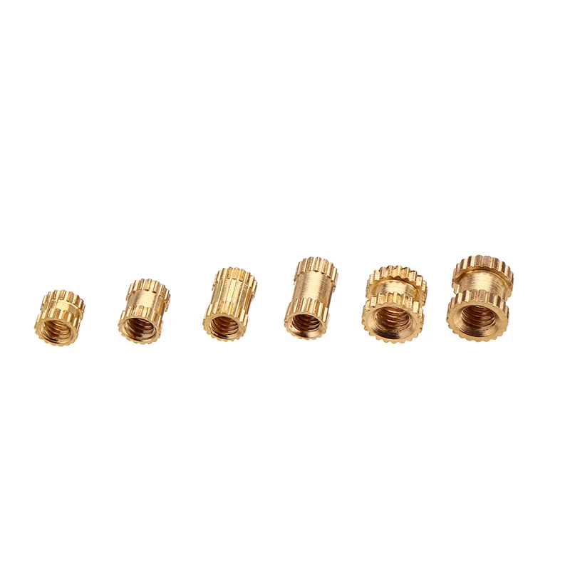 Suleve MXBN1 200 шт. M2/M2.5/M3 накатанная латунная Резьбовая вставка, гайка с внутренней резьбой, гайки, ассортимент для ручного инструмента DIY