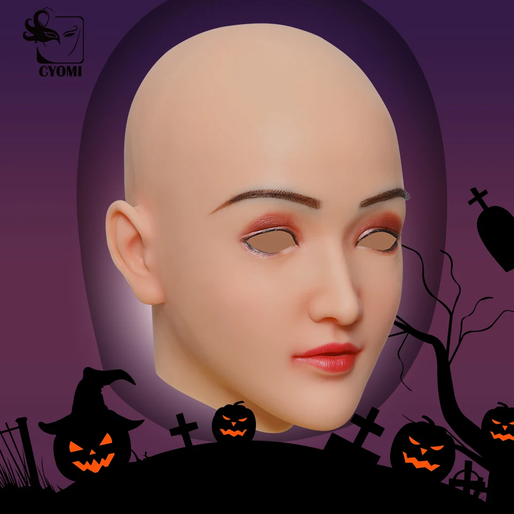 CYOMI Transgender Soft Shy Girl Clare Style Silicone Head Face Male to Female Cosplay Costumes for Crossdresser shemale