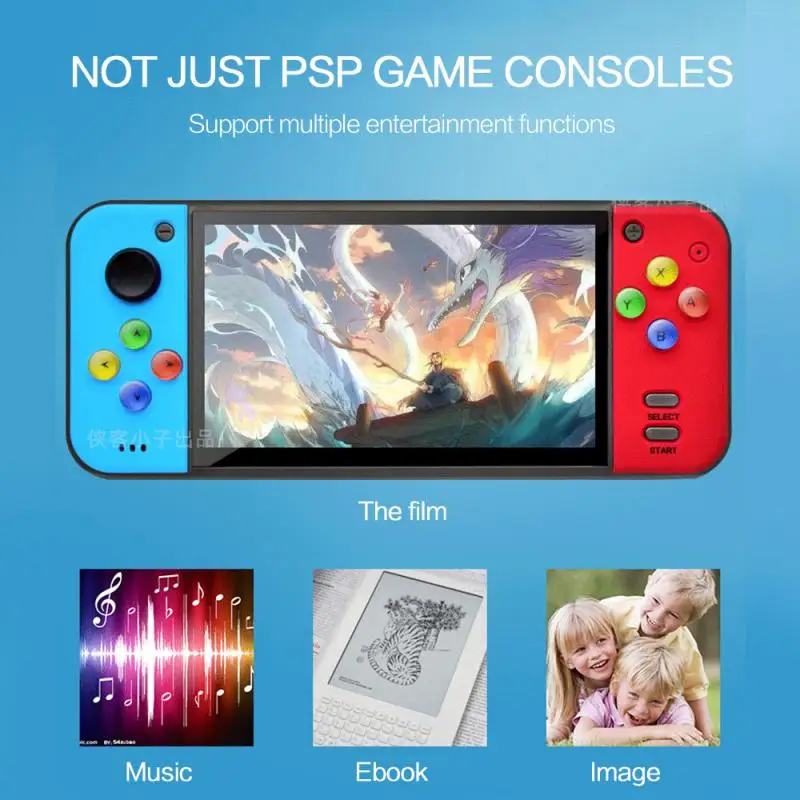 Q7 игровые видеоигры портативная игровая консоль замена psp Ретро Двойной Рокер Джойстик 5,1 дюймов экран ТВ игровой плеер 10000 игры