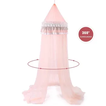 

Hanging Princess Dome Mosquito Nets Lace Mosquito Net Kids Bed Curtain Photography Props Ins Style Bedcover*