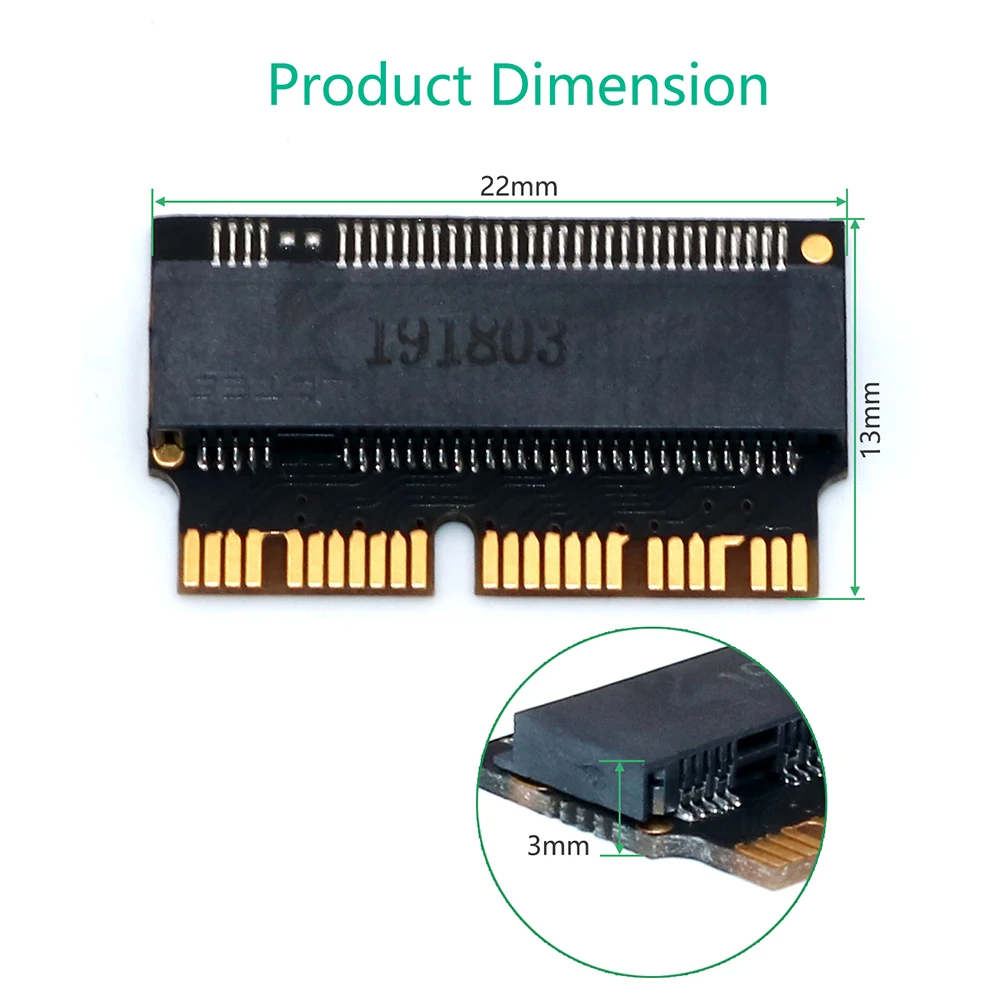 50 шт. для Macbook SSD адаптер NVMe PCIe M.2 M ключ SSD для Macbook Air 2013 карта расширения для Macbook Pro retina A1398