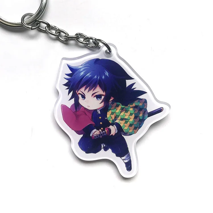 Зеленый Demon Slayer: Kimetsu no Yaiba акриловый брелок для ключей аниме Kamado Tanjirou - Цвет: Зеленый