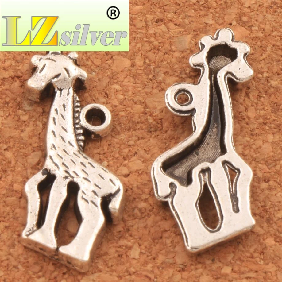 Giraffe Looking Down Charm Beads 15x21.5mm 200PCS Zinc Alloy Pendants Alloy   Jewelry DIY L038