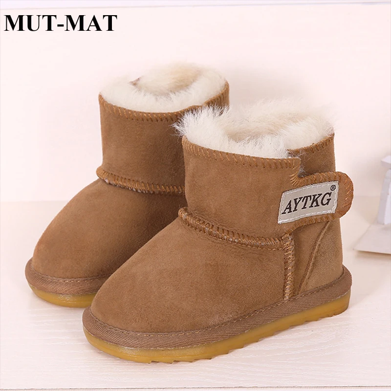 

2019 autumn and winter children's snow boots fur one warm non-slip baby toddler shoes