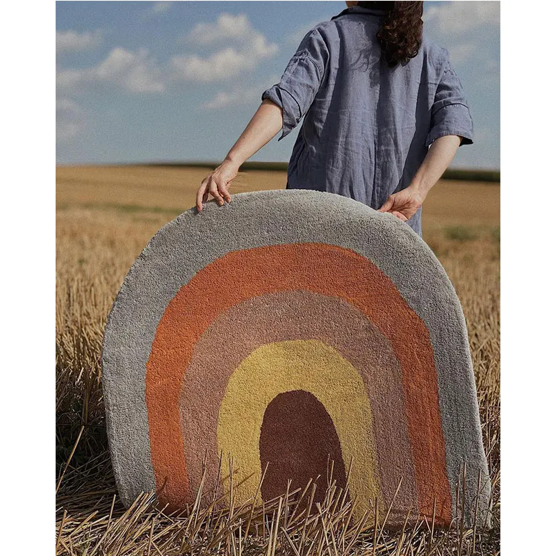 

Радужный детский игровой коврик, детский коврик для ползания, одеяло для пикника, спальни, гостиной, декоративный фотографический коврик реквизит, стул