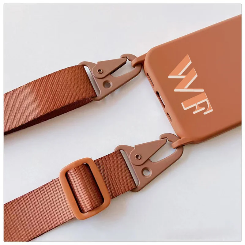 Caixa de Telefone com Letras Maiúsculas Personalizada com Alça Cordão para Iphone 14 Pro 13 se Plus xr xs Max 11 12 13 14 Pro Max 2023 - Image 3