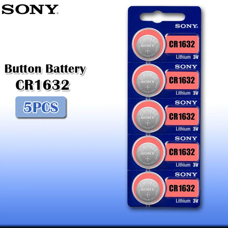

5pcs/lot sony CR1632 3V 100% Original Lithium Battery For Watch Remote Control Calculator CR1632 1632 button cell coin batteries