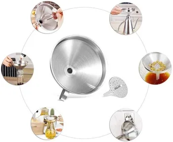 

35# Stainless Steel Funnel for Flask Liquor Bottle Funnel Stainless Steel Kitchen Funnel Mouth Can For Oil Wine Special Tools