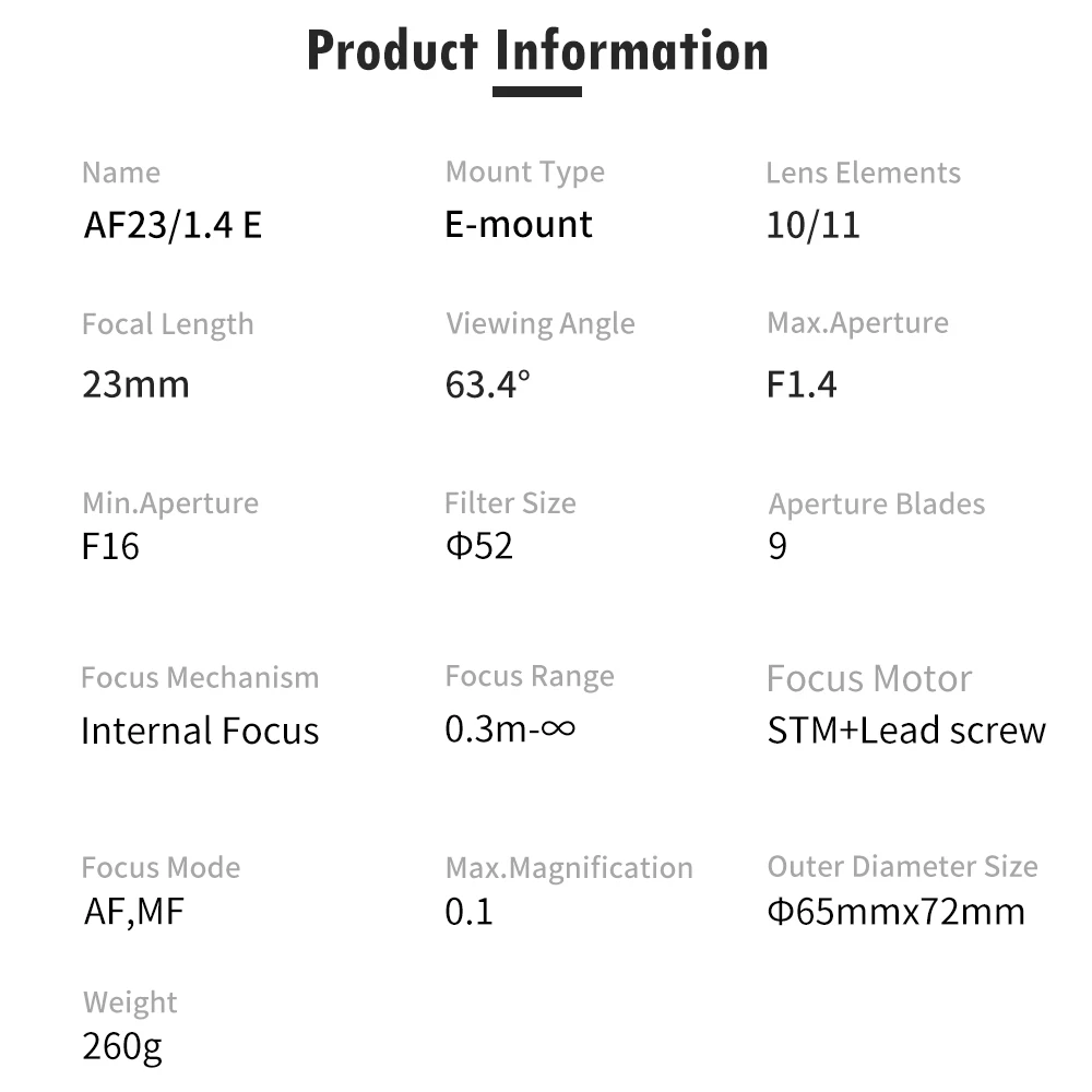 Объектив Viltrox 23 мм F1.4 STM AF с автофокусом объектив большой апертурой для Sony E mount Cameras
