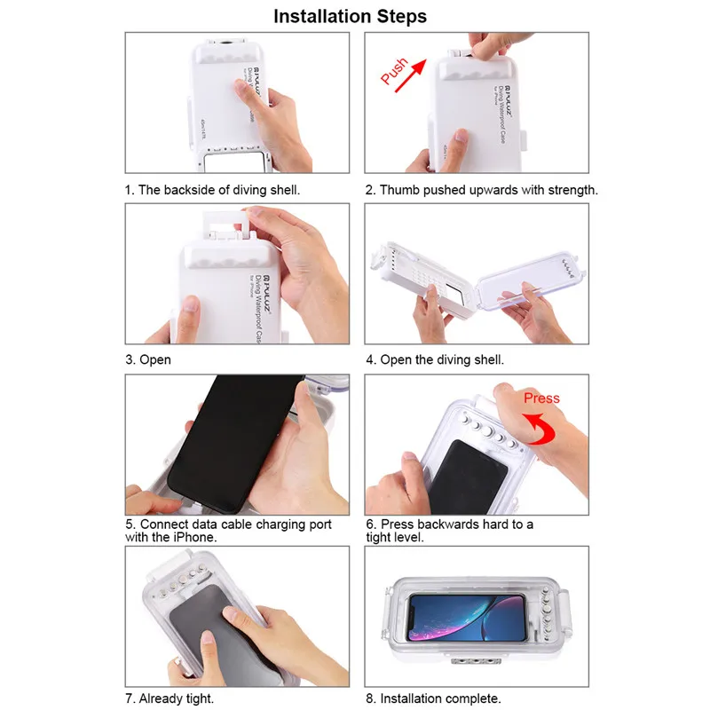 Waterproof Phone Case Diving Housing Photo Video Taking Underwater Case for iPhone 11/XR/X/XS/8/7/6S/SE iOS 13.0 or Above 45m