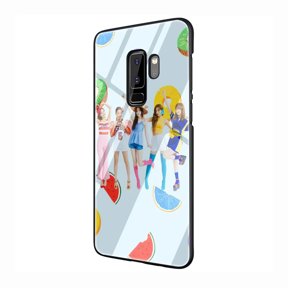 G6 Красный бархат Kpop девушка закаленное Стекло TPU черный чехол для Galaxy S7 Edge S8 S9 плюс S10 Note 8, 9, 10, A10 20 30 40 50 60 70 - Цвет: G6
