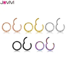 Jovivi Нержавеющая сталь 16 г 8 мм/10 мм Твист навесной пирсинг для носа с застежкой кольца пирсинг для носа хряща Tragus Daith перегородка пирсинг тела