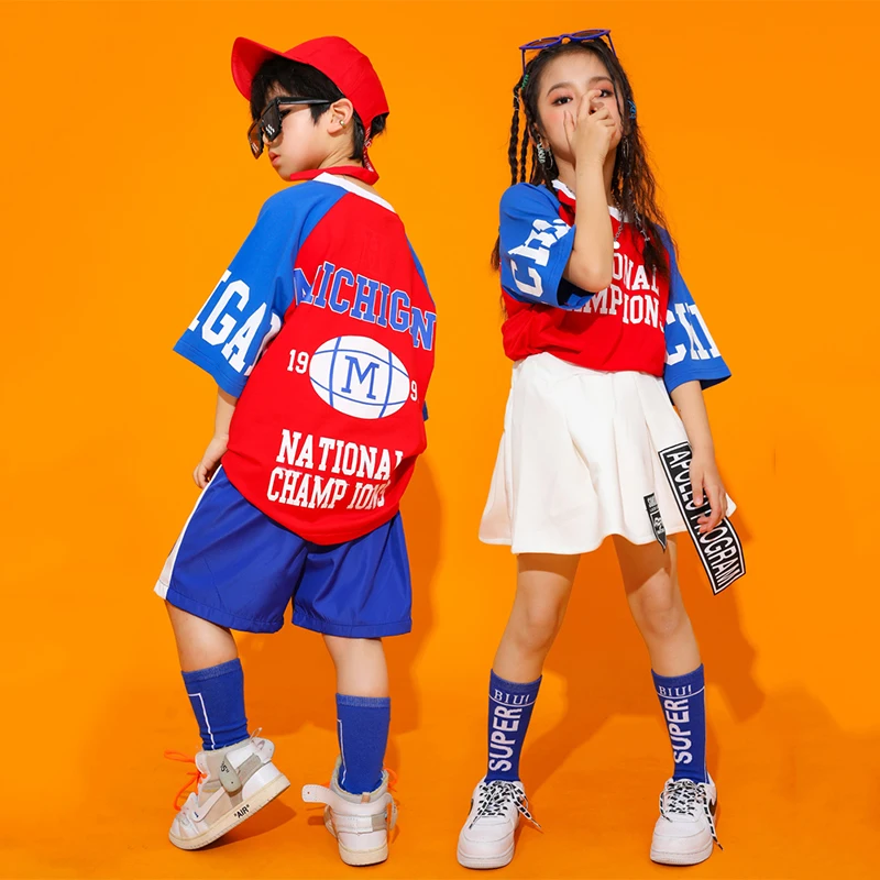 

Jazz Dance Costumes Kids Cool Hip Hop Dance Rave Clothes Printing Street Dance Practice Wear Hiphop Performance Clothing DC4927