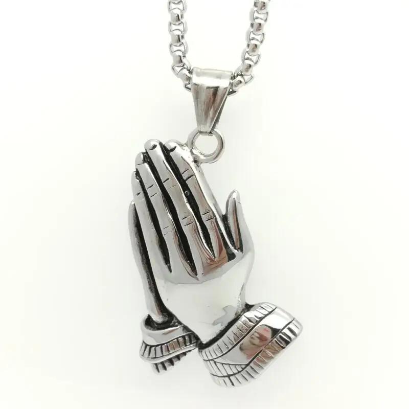 Горячая Распродажа ожерелье в виде руки молитвы большие подвески ювелирные