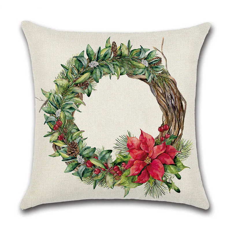 Household Decoration Christmas Decoration Cute Cartoon Pattern Spandex Concise Christmas Pillow Case Car Decoration
