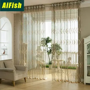 

Breathable Hollow Jacquard Curtains Window Display Balcony Bedroom Living Room Decoration Curtain Door Curtain WP096T3