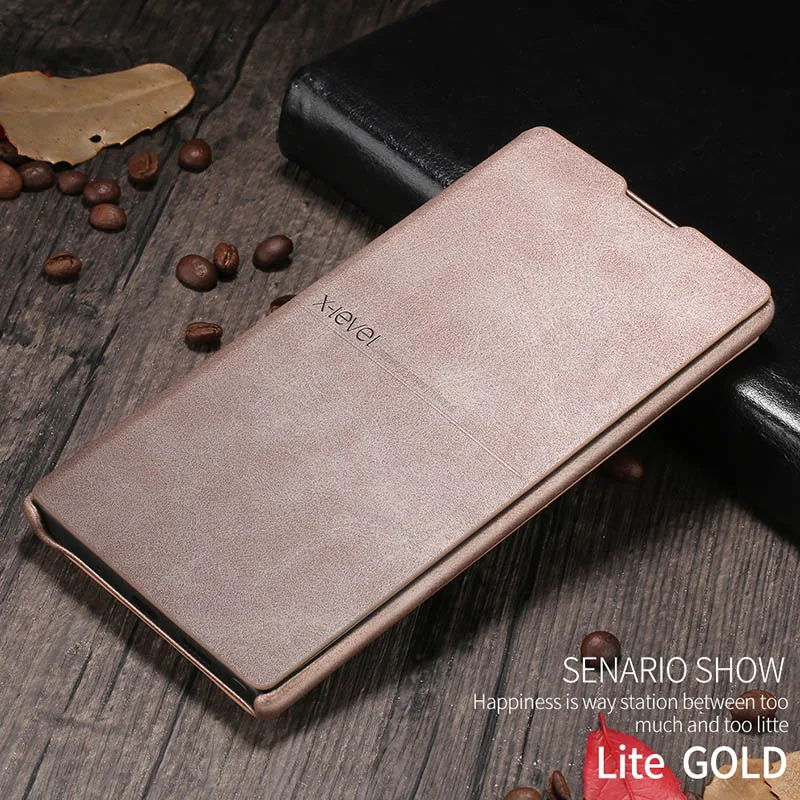 Gold X-Level кожаный чехол для samsung Note 10 ультра тонкий флип защитный с выдвижной ножкой задняя крышка для samsung Galaxy Note 10 Plus чехол - Цвет: Gold