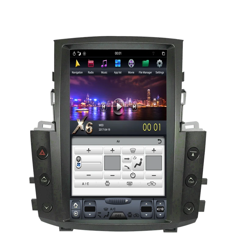 Perfect NAVITOPIA 12.1inch 4G+64GB Tesla Style Vertical Screen Android 8.1 Car DVD GPS Navigation for Lexus LX570 2