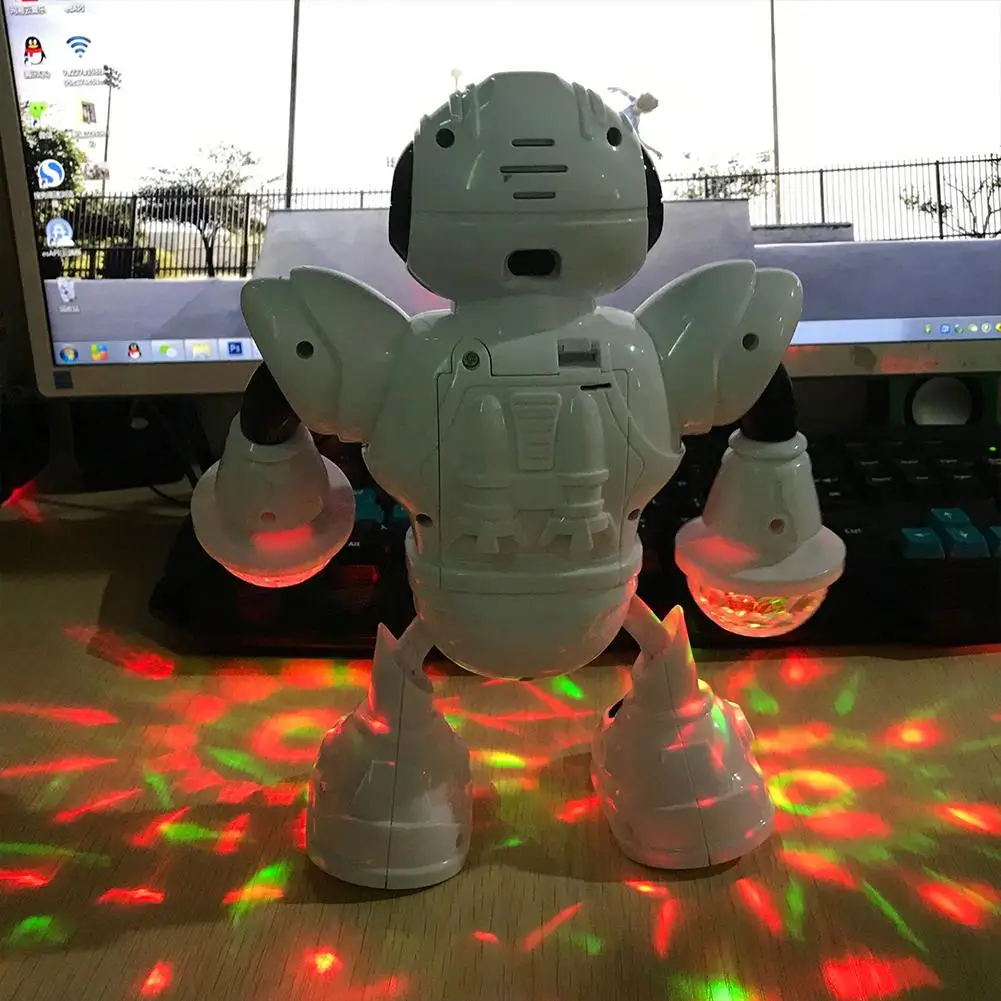 Новый космический ослепительный музыкальный робот блестящие развивающие игрушки электронные ходячие танцы умный космический Робот Дети