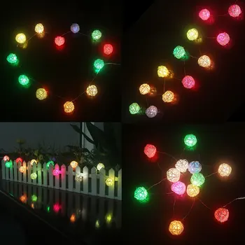 

Fairy String Light 10LED Landscape Lamp Wedding Outdoor Fairy String Durable Rattan Ball 1.2M Yard Garden Super Bright Romantic