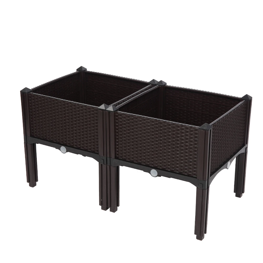 

2Pcs Free Splicing Injection Planting Box Brown