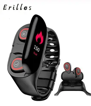 

M1 Smart Watch With Bluetooth Earphone Health Tracker Pedometer Fitness Bracelet Smart Wristband with Wireless Headphones 2in1
