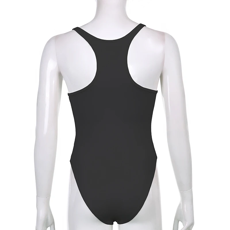 Sleeveless Sexy Strap Bodysuit Summer Backless Bodycon Short Jumpsuit Ladies Casual Black White V Neck Body Suit Top