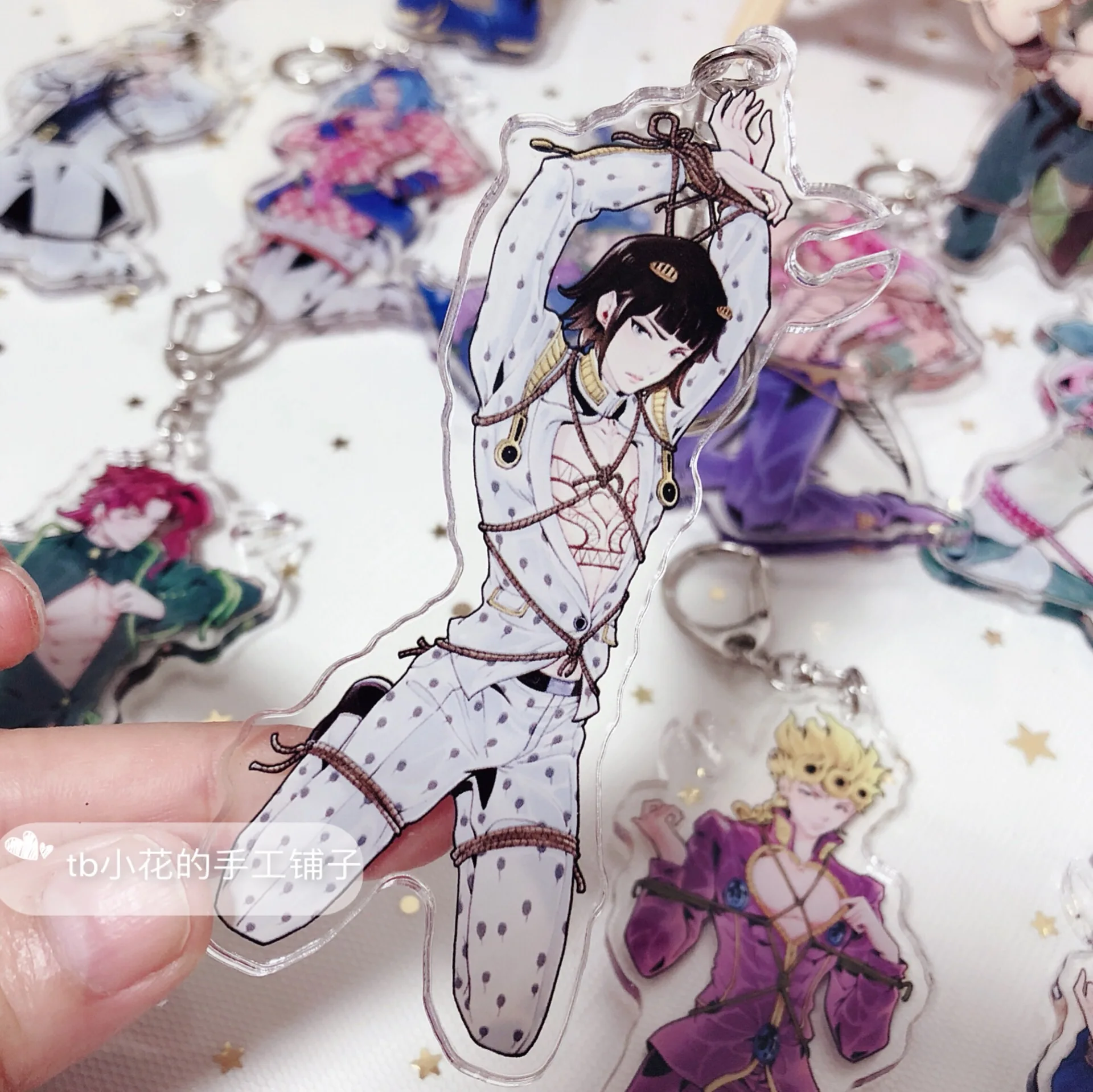 10 JOJO невероятное приключение Золотой ветер Narancia Ghirga Giorno Giovanna Сьерра-Леоне фигурка Косплей акриловый брелок Подвеска для ключей - Цвет: 10