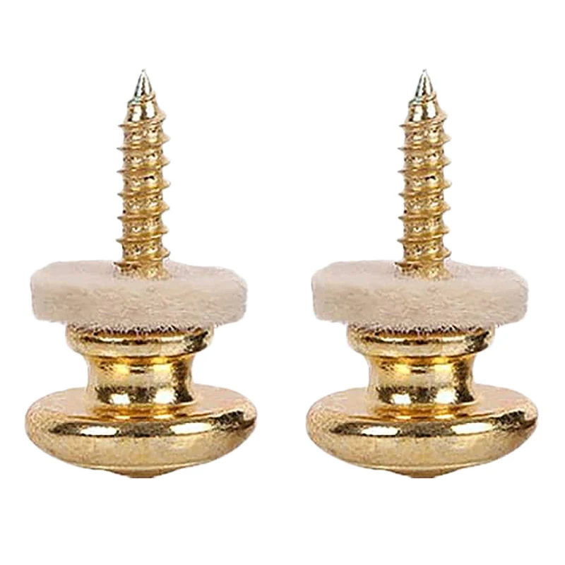 

2PCS Wool Copper Guitar Strap Lock Locking Pegs Pins Mushroom Shape End Button for Acoustic Classical Electric Bass Guitar Ukule
