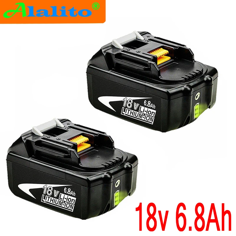 Для Makita 18 в 6800 мАч 6.8Ah перезаряжаемый аккумулятор для электроинструментов со светодиодный Литий-ионный сменный LXT BL1860B BL1860 BL1850