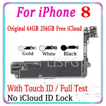 

Original unlocked mainboard for iphone 8 Motherboard with/Without Touch ID fingerprint For iPhone 8 Logic board with chips IOS